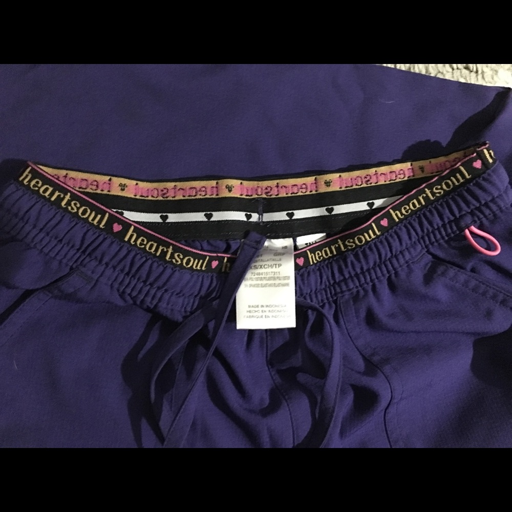 Heart and soul Purple scrub pants